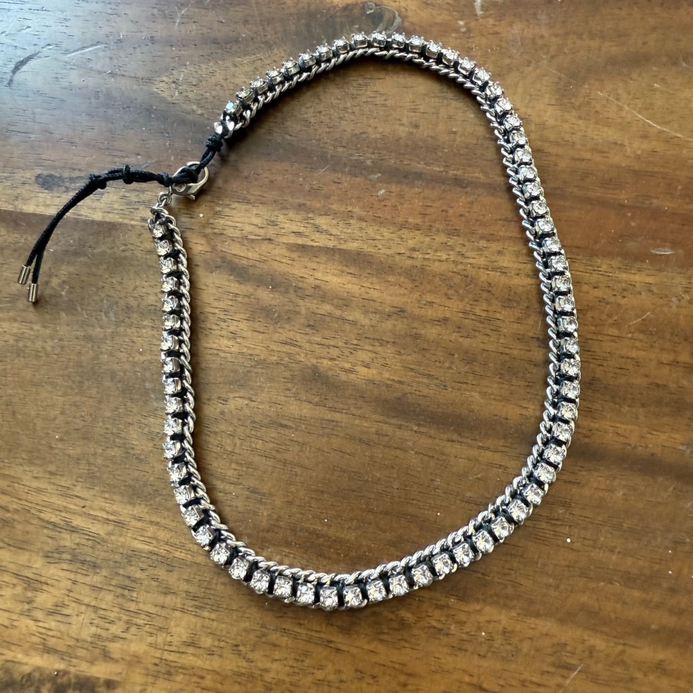 Swarovski Silver and Black Crystal Necklace